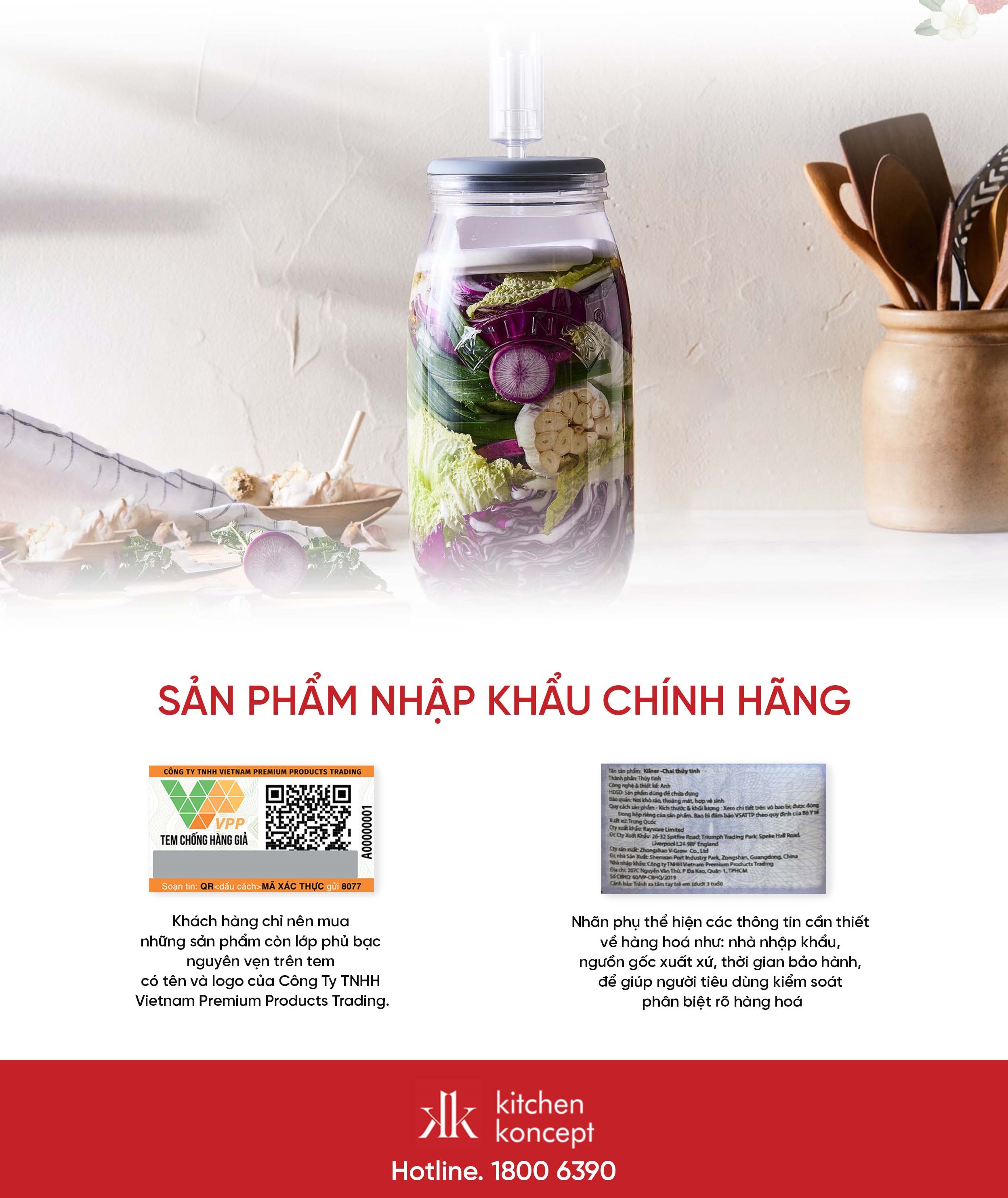 Bộ hũ muối thực phẩm Kilner (6 món)