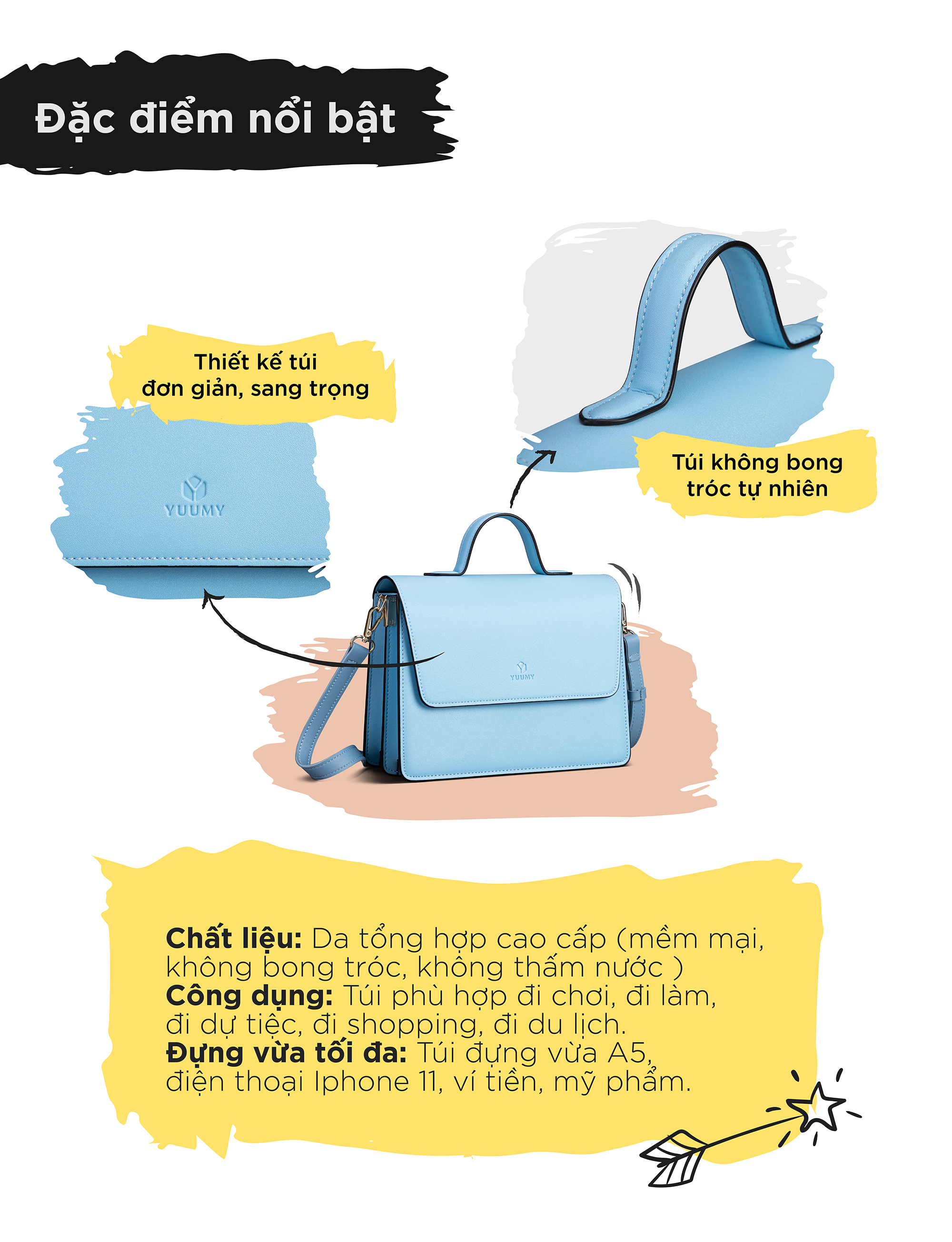 Túi đeo chéo nữ thời trang FN96, 8 ngăn, vừa A5, ví, điện thoại, phù hợp đi chơi, đi làm, đi tiệc, da tổng hợp cao cấp.