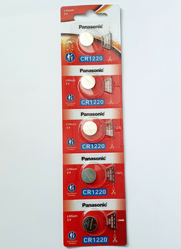 Vỉ 5 Viên Pin CR1220 ( CR 1220/5BE x 1 Vỉ ) Lithium 3V Panasonic - Hàng Chính Hãng