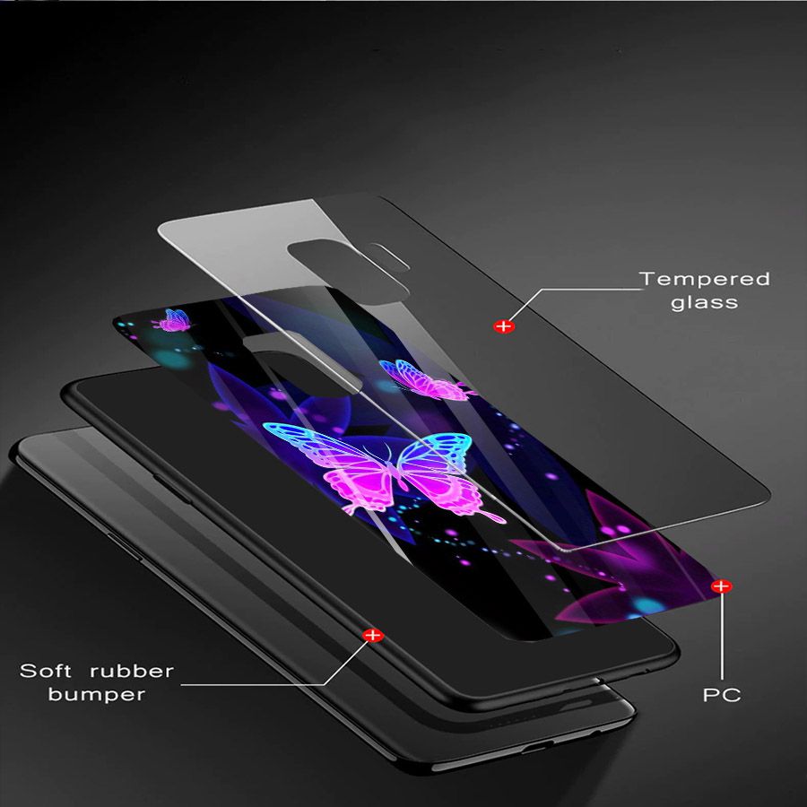 Ốp kính cường lực cho điện thoại Samsung Galaxy S9 Plus - bướm đẹp MS BUOMD080
