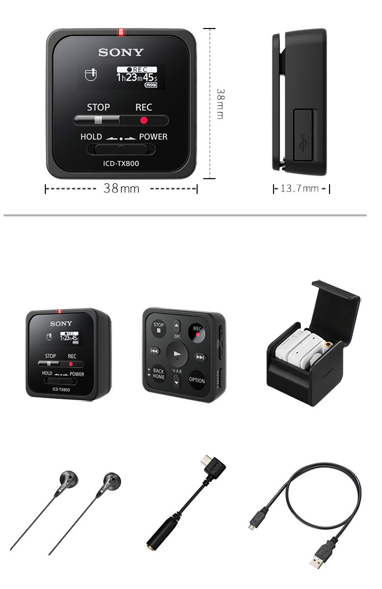 Máy Ghi Âm Kĩ Thuật Số Điểu Khiển Bluetooth 16G ICD-TX800 Sony SONY - Đen