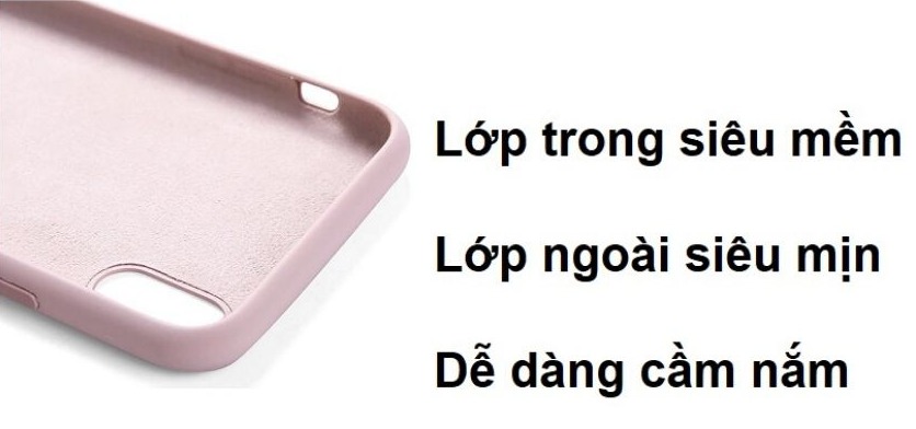 Lớp lót siêu mềm bảo vệ mặt lưng điện thoại, lớp ngoài trơn mịn êm tay khi cầm nắm