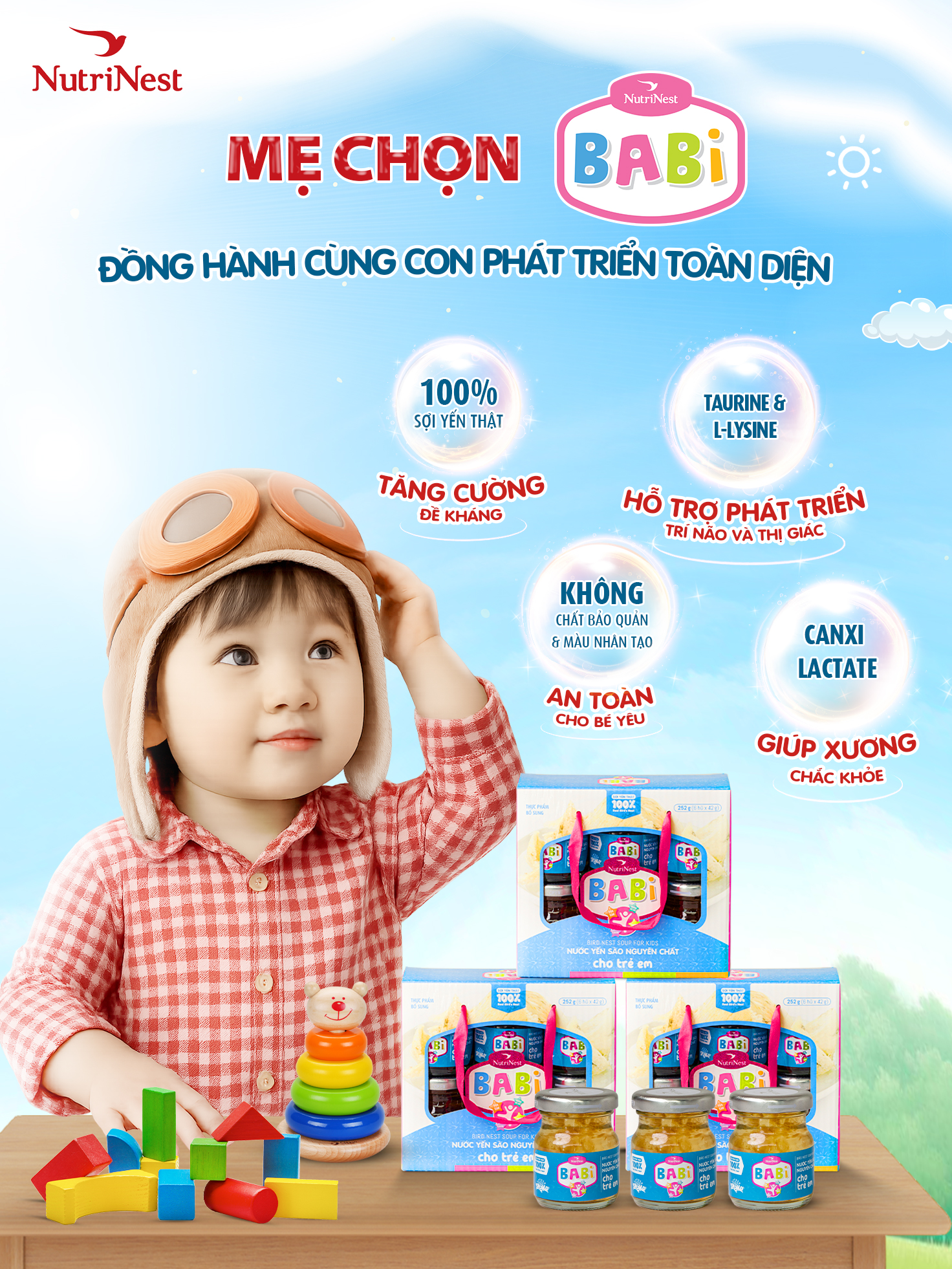 Nước Yến Sào Cho Bé NutriNest Babi Bổ Sung Dưỡng Chất Hũ 42g