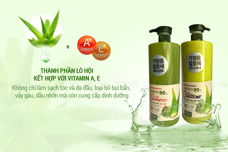 Combo Dầu Gội Và Dầu Xả Tinh Chất Lô Hội Aloe Vera 95% Organia (3L)