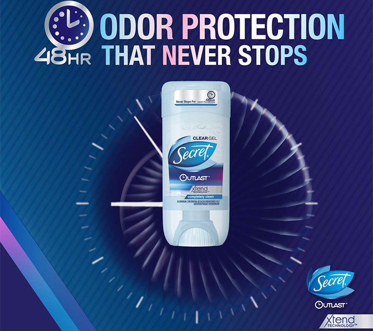 Lăn Khử Mùi Nữ Secret Deodorant Outlast Clear Gel Complete Clean 73g