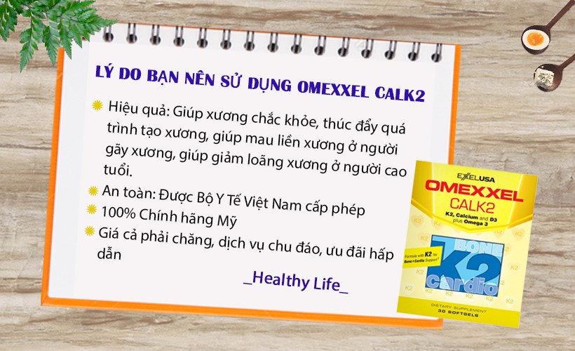 combo 2 hộp thực phẩm chức năng viên uống bổ sung canxi omexxel calk2 (hộp 30 viên) 3