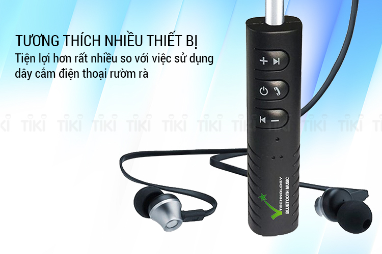 Thiết Bị Chuyển Đổi Âm Thanh Có Dây Thành Không Dây VietTech Bluetooth Music V4.1 (Đen) - Hàng Chính Hãng