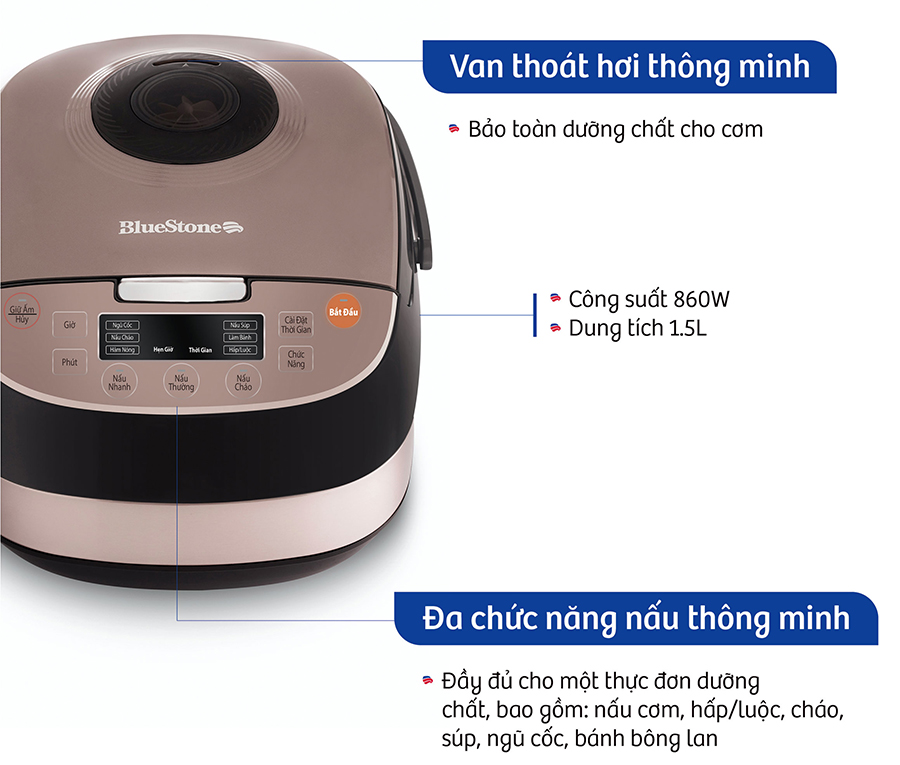Nồi Cơm Điện Tử Bluestone RCB-5939 (1.5L)