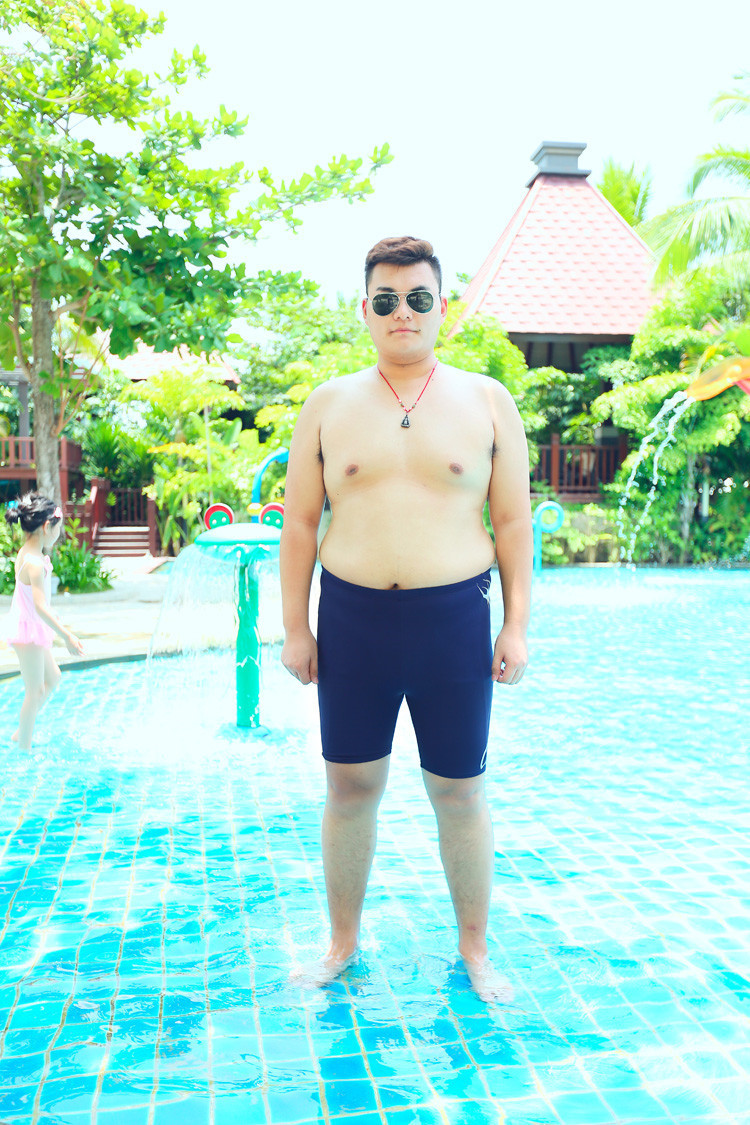 Quần bơi big size cho nam giới béo mập, có size lớn đến 125kg, dáng sooc đùi dài, chất thun bơi lạnh dày dặn co giãn 4 chiều | BN017