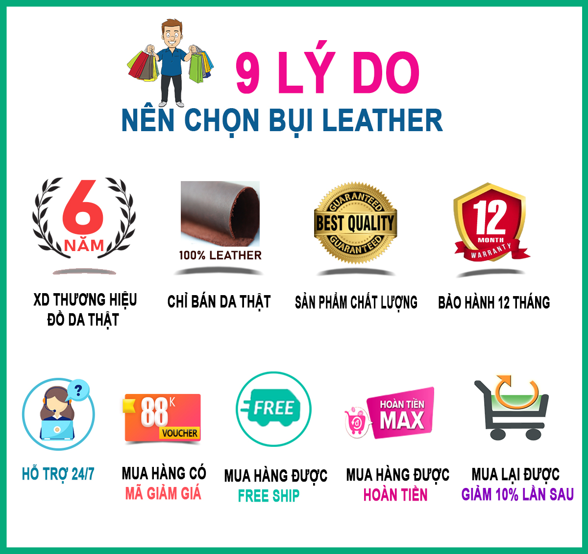 Thắt lưng da bò nguyên tấm L113 cao cấp nhiều mặt Bụi Leather - Bảo hành 12 tháng