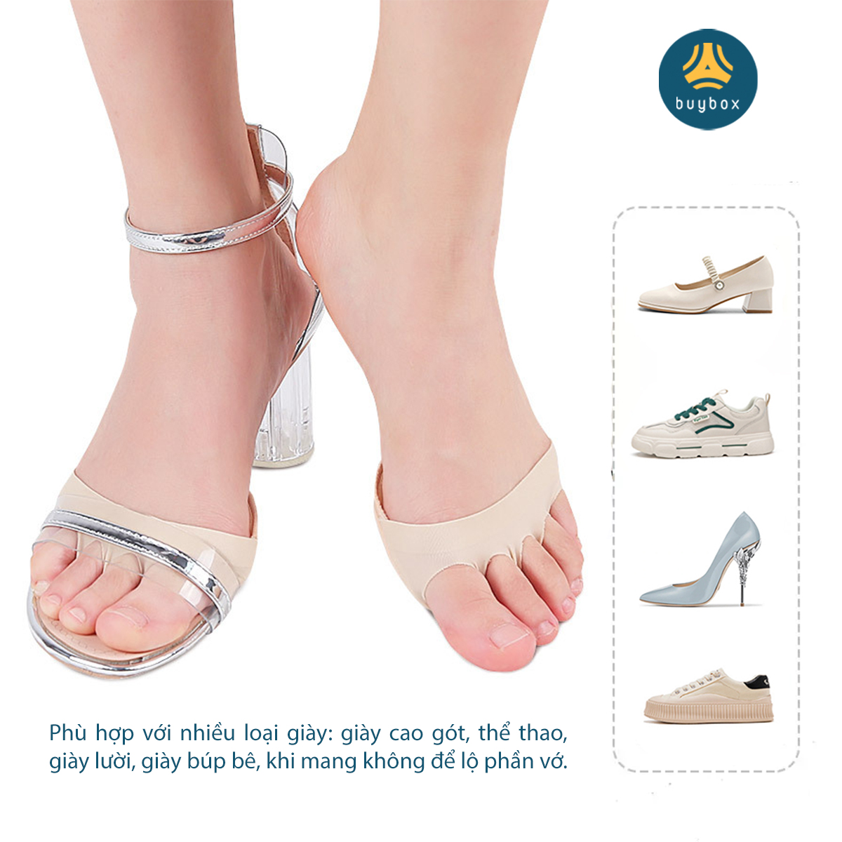 Combo vớ cao gót, vớ lười, đệm êm bàn chân cho người thường xuyên mang giày cao gót - Buybox - BBPK284_BBPK287_BBPK339