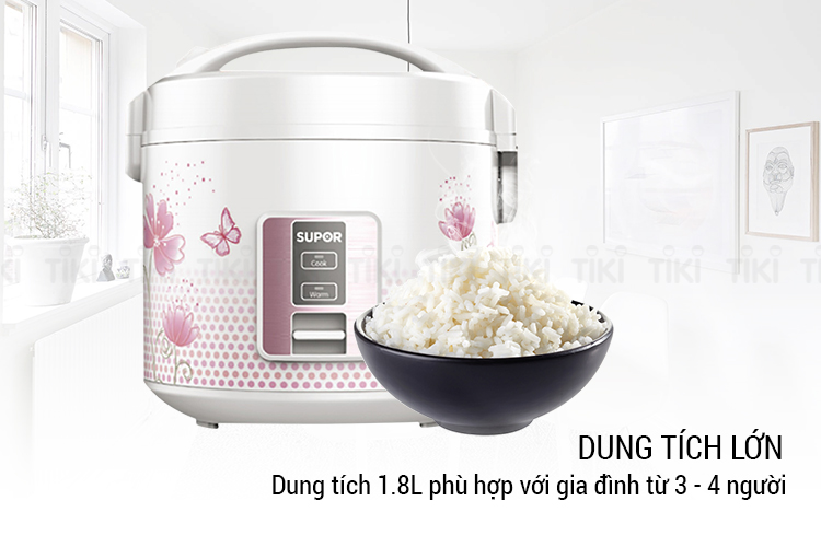 Nồi Cơm Điện Nắp Gài Power Supor SRC818VN (1.8 Lít) - Hàng Chính Hãng