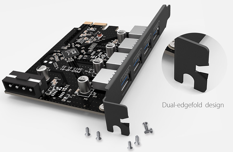 Card chuyển cổng pciex 1 sang 4 cổng USB 3.0 Orico PVU3-4P - Hàng chính hãng