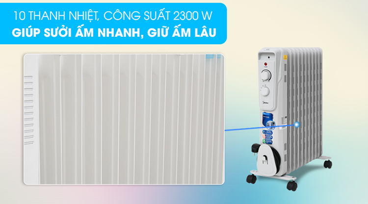 Máy Sưởi Điện Midea MH-O23-11A - Hàng Chính Hãng