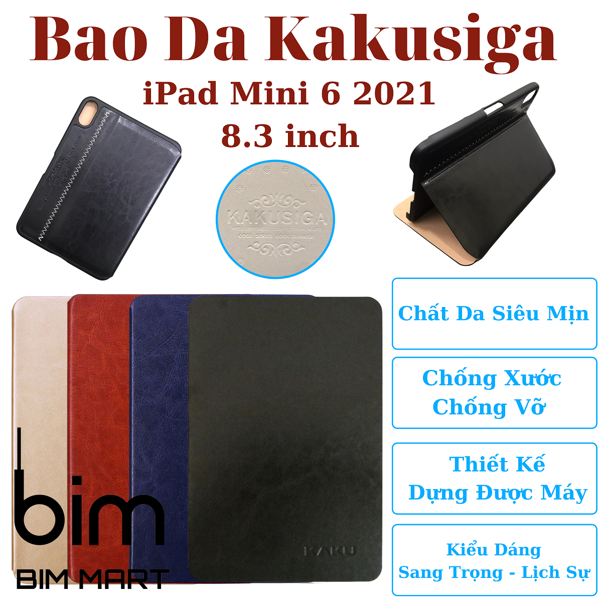 Bao da Kakusiga dành cho iPad Mini 6 - 8.3 inch - Hàng chính hãng