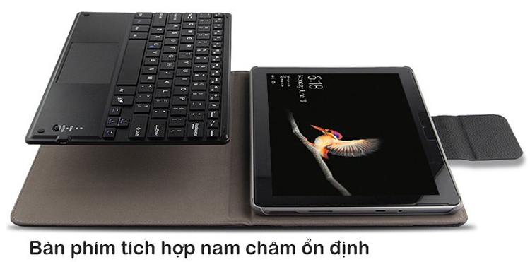 Bàn phím Bluetooth tích hợp chuột touchpad kèm bao da cho Surface Go Promax TFGO