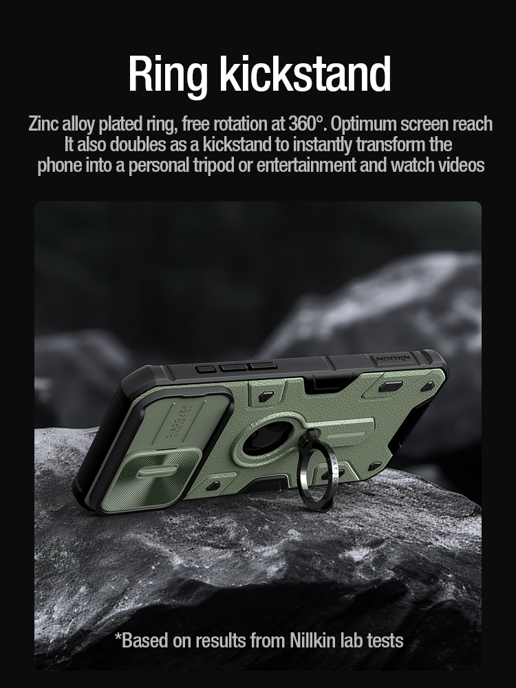 Ốp Lưng Nillkin CamShield Armor Cho iPhone 15 Pro / iPhone 15 Pro Max - Hàng Chính Hãng