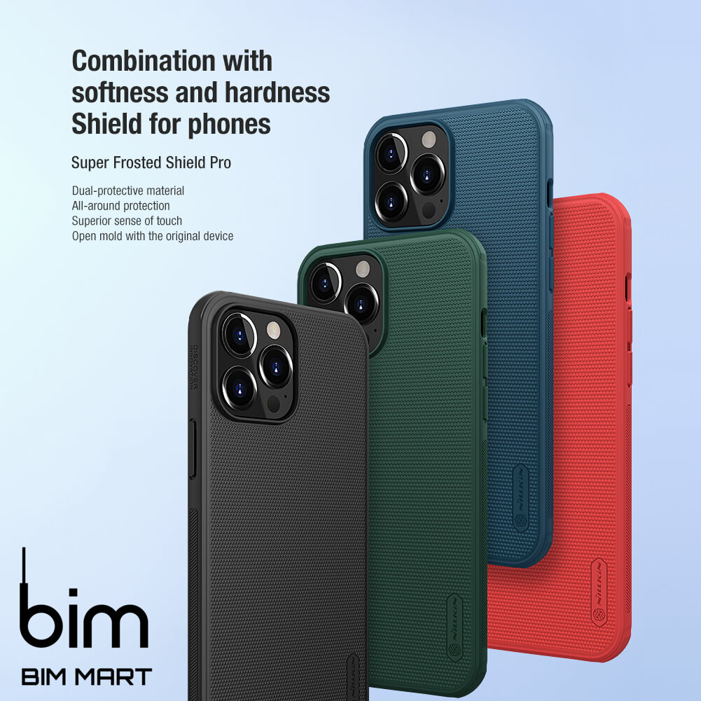 Ốp lưng chính hãng Nillkin dành cho iPhone 13 Pro dạng sần - Hàng Nhập Khẩu
