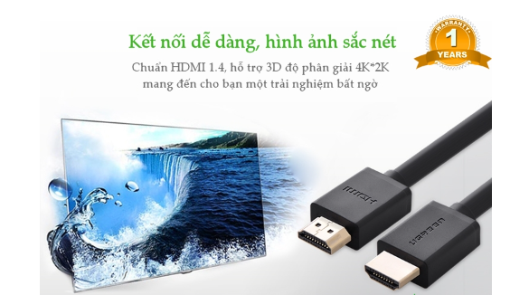 Cáp HDMI Ugreen HD104 10110 (10m) - Đen - Hàng Chính Hãng - Hàng Chính Hãng