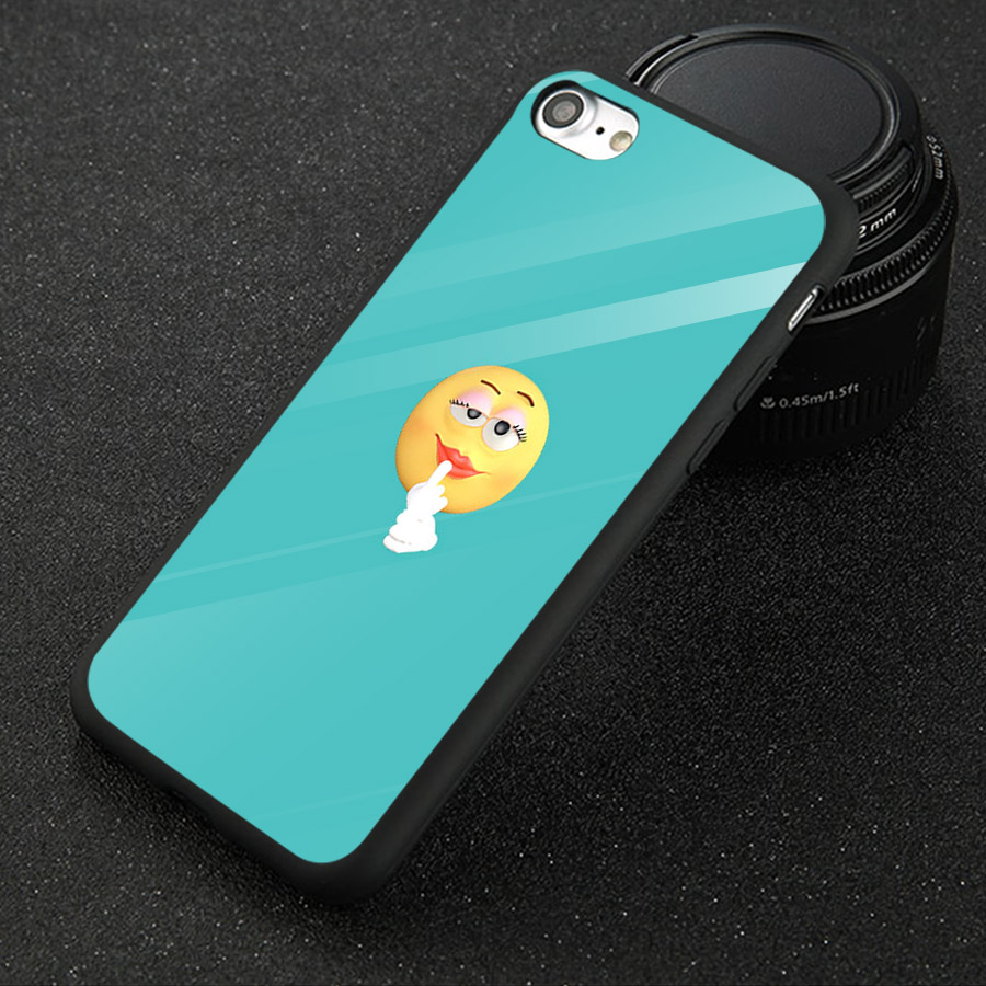 Ốp điện thoại kính cường lực cho máy iPhone 6 Plus/6s Plus - emojis nhiều cảm xúc MS EMGES035