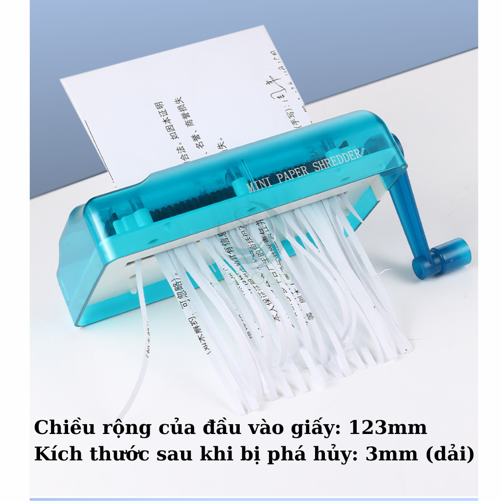 Máy cắt giấy mini cầm tay- Máy hủy giấy văn phòng và gia đình - Máy hủy bill tính tiền, hóa đơn thanh toán, hủy tài liệu trên giấy A4, A5+ Tặng kèm dao rọc giấy mini, giao màu ngẫu nhiên 