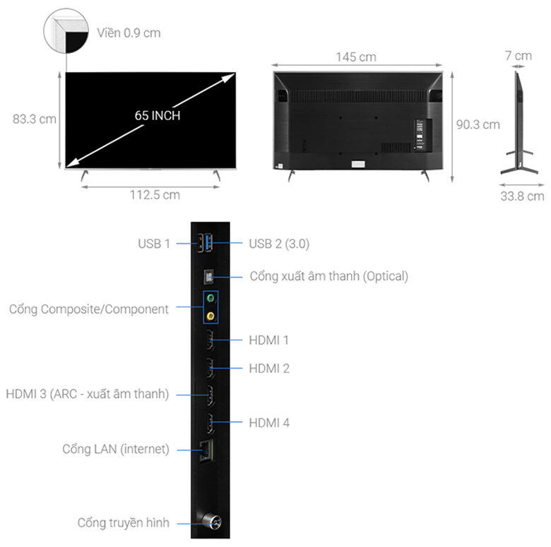 Android Tivi Sony 4K 65 inch KD-65X9000H/S