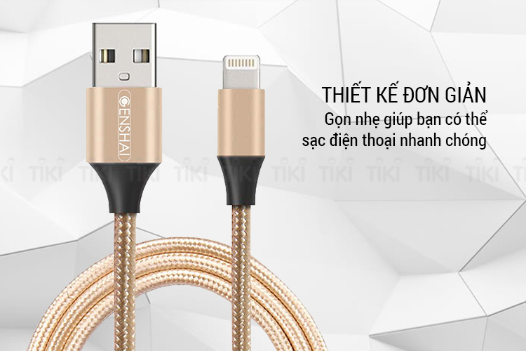 Dây Cáp Sạc Lightning Cho Điện Thoại GENSHAI 1m GL06 - Hàng Chính Hãng