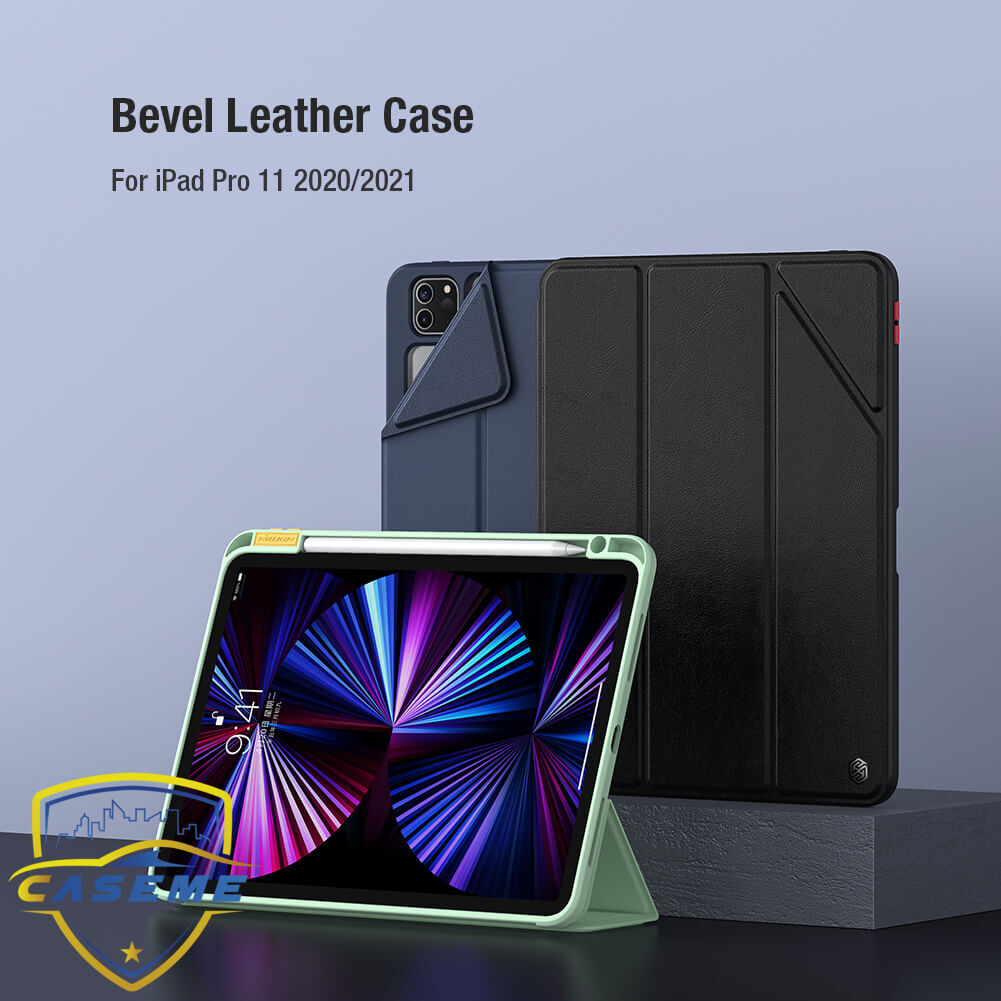 Bao da Nillkin Bevel Leather dành cho Apple iPad Pro 11 inch M1 2021 ( Có Khay Để Bút ) -  Hàng Chính Hãng
