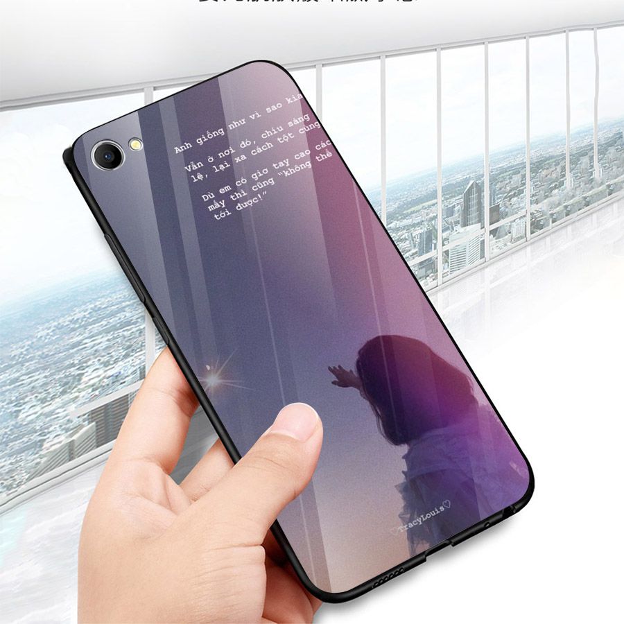 Ốp kính cường lực dành cho điện thoại Oppo F1S/A59 - A71 - A83/A1 - F3/A77 - ngôn tình tâm trạng - tinh2108