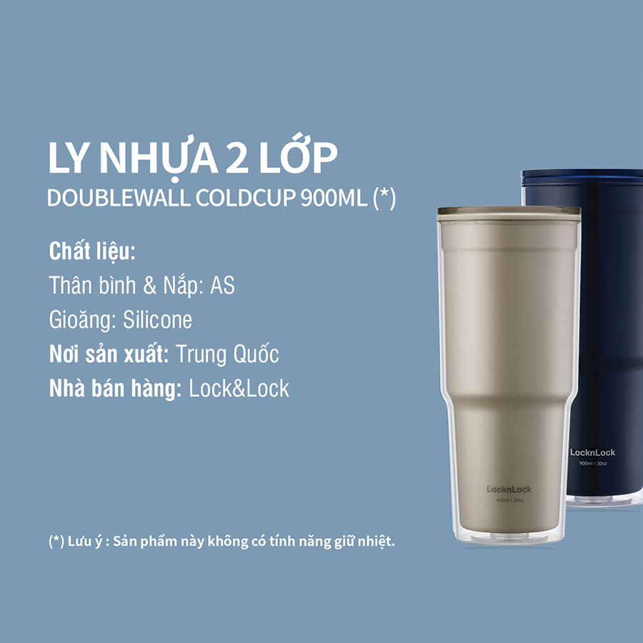 Ly Nhựa 2 Lớp LocknLock 900ml HAP502
