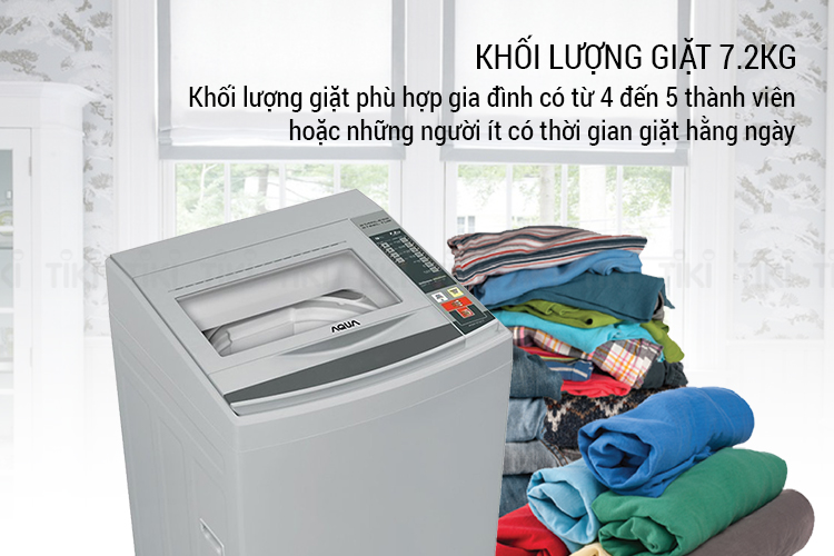 Máy Giặt Cửa Trên Aqua AQW-S72CT (7.2kg) - Hàng Chính Hãng