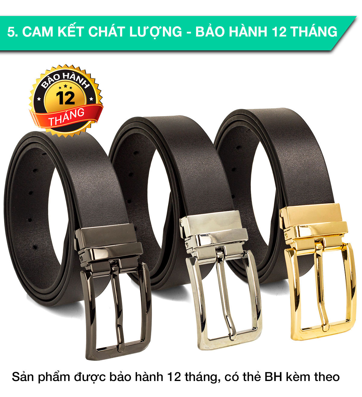 Thắt lưng nam, dây nịt nam da bò thật nguyên tấm Bụi Leather L112 - Khóa cài  - Bảo hành 12 tháng