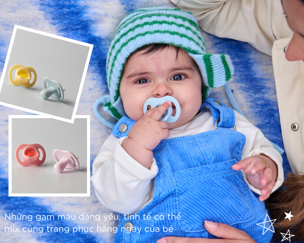 Ty ngậm silicon siêu nhẹ cho bé Tommee Tippee Ultra Light 0-6, 6-18 tháng (vỉ đôi, tách lẻ)