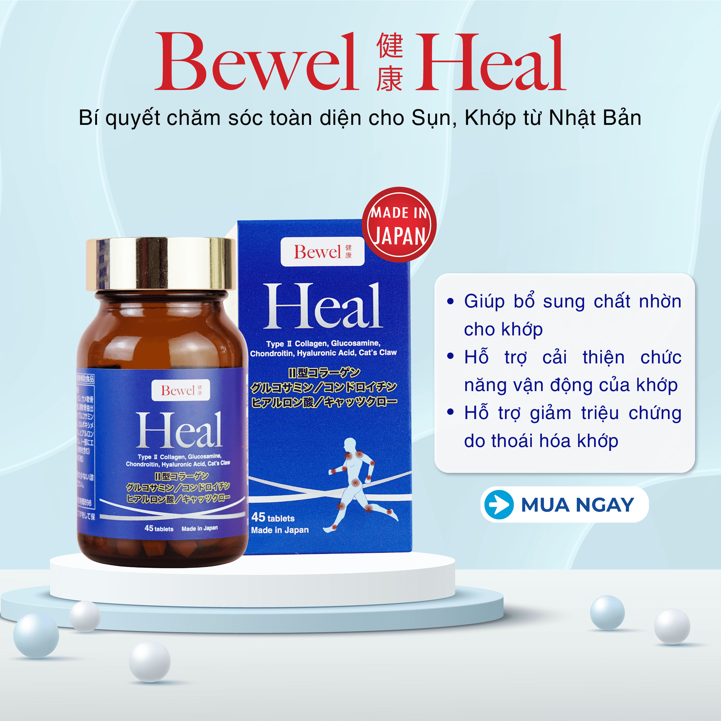 Thực phẩm chức năng chăm sóc toàn diện cho sụn khớp Bewel Heal 1