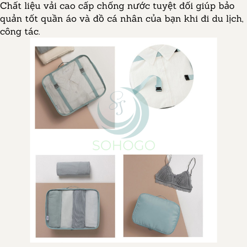 [VIDEO]- Set 8 túi đựng đồ du lịch đa năng, nhiều size- CHỌN MÀU- Bộ 8 túi phân loại đồ phù hợp đi công tác, du lịch cho nam và nữ