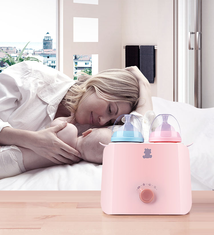 Máy Hâm Bình Sữa Đôi Little White Bear HL-0861 - Hồng