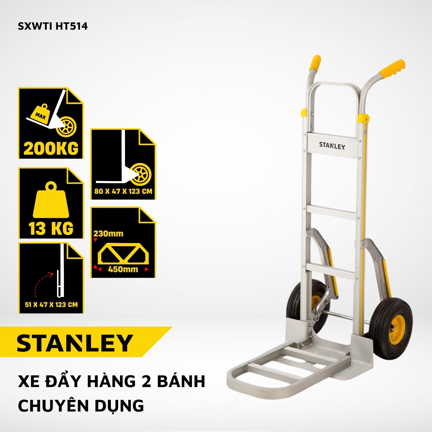 xe đẩy hàng 2 bánh Stanley HT514