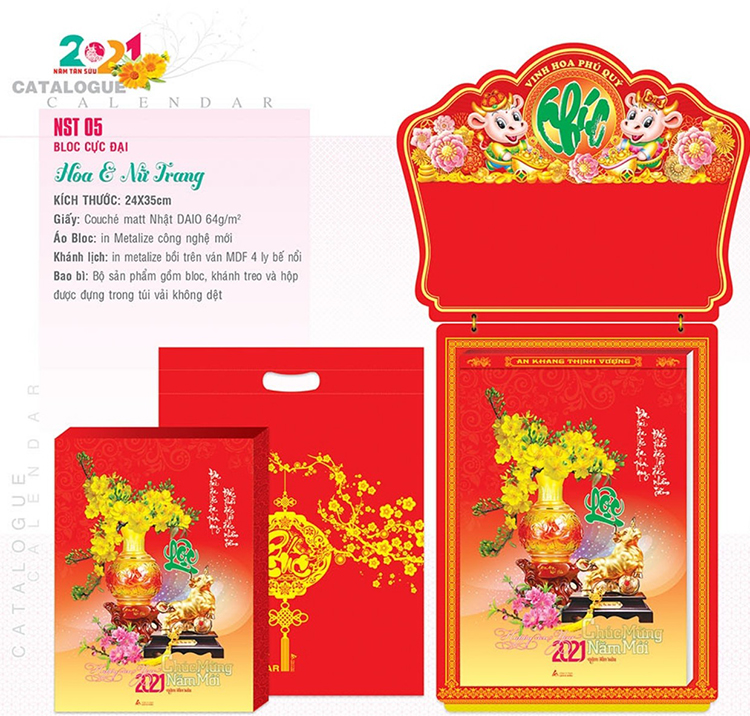 Lịch Bloc Gia Vũ Cực Đại (24x35 cm) - Hoa & Nữ Trang