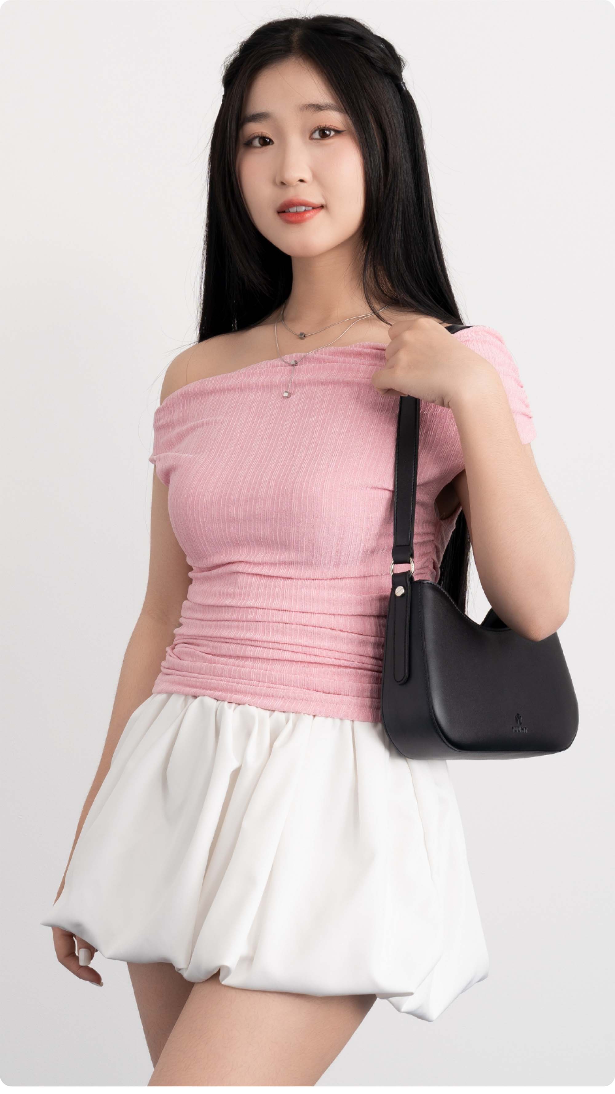 Túi Yuumy ( Thời trang nữ chần chỉ ô vuông cá tính size 24 - Túi đeo vai da Seasand YN255 )