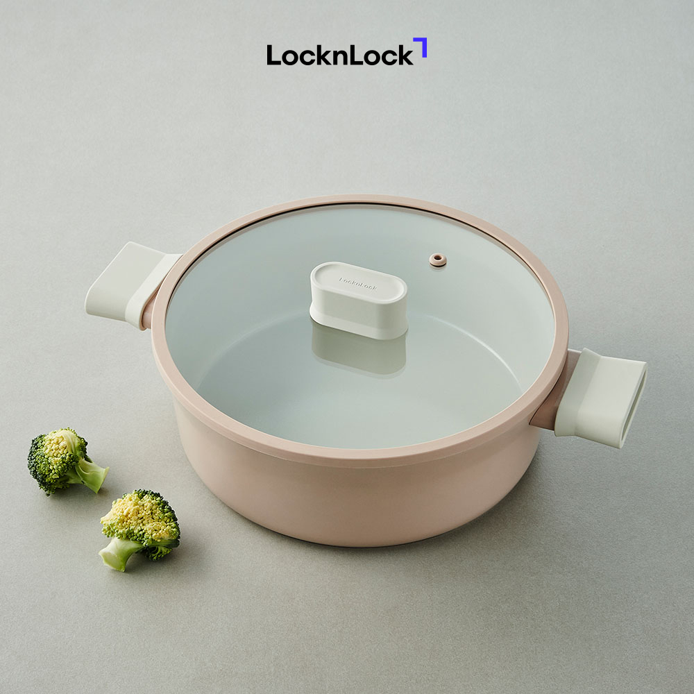 Nồi Thấp Suit LocknLock CSU1242PIK  24cm – Màu Pink