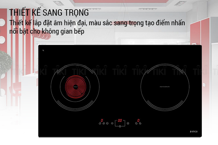 Bếp Âm Đôi Điện Từ - Hồng Ngoại Elica H14 - EMH7520BL (71cm - 3400W) - Hàng Chính Hãng