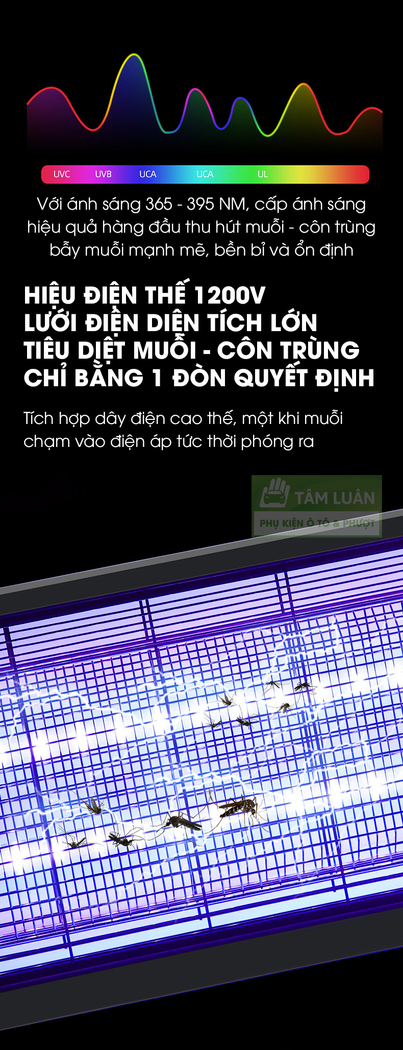 đèn bắt muỗi, đèn diệt côn trùng