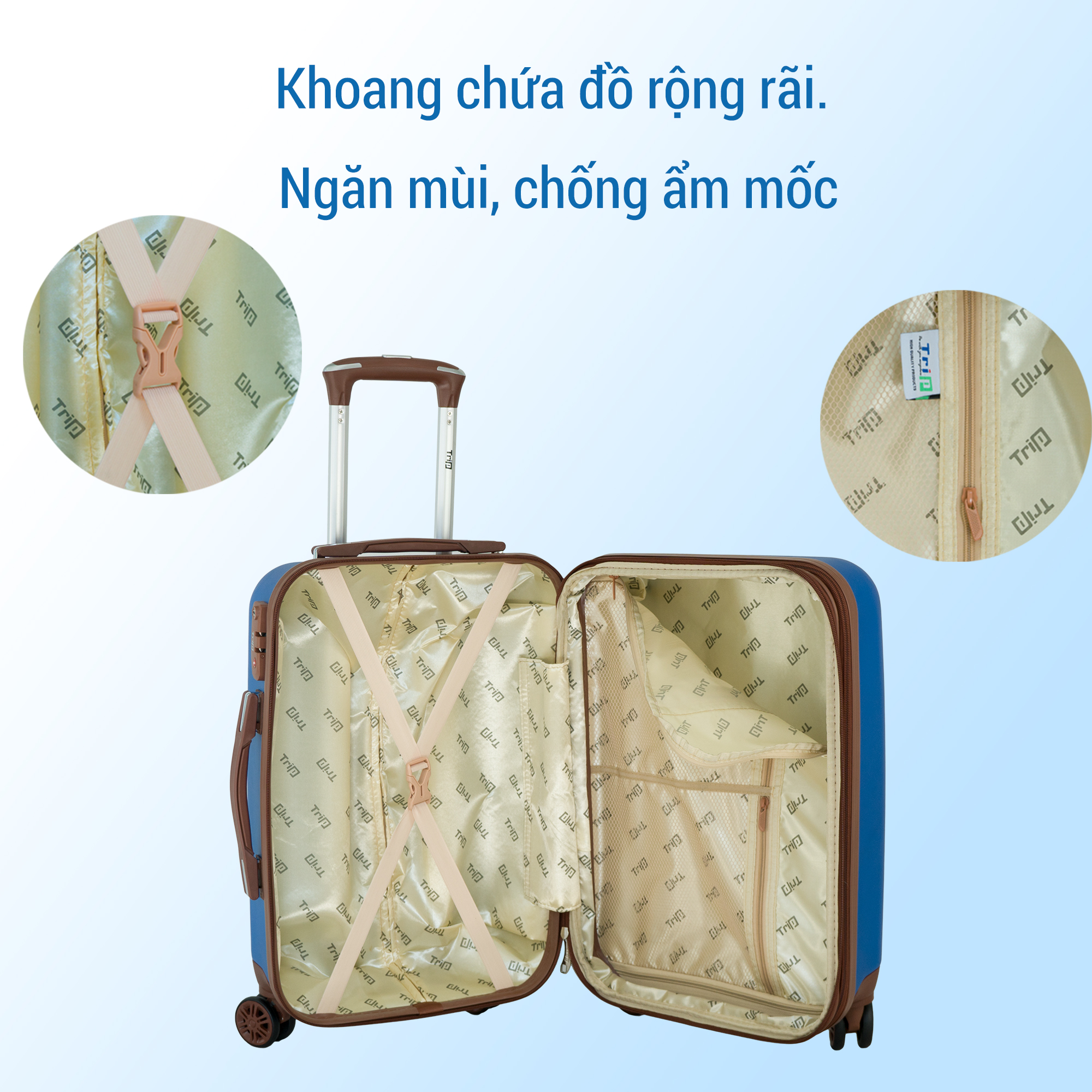 Vali Du Lịch Cao Cấp Trip P803A - Size 60 - Xanh Rêu