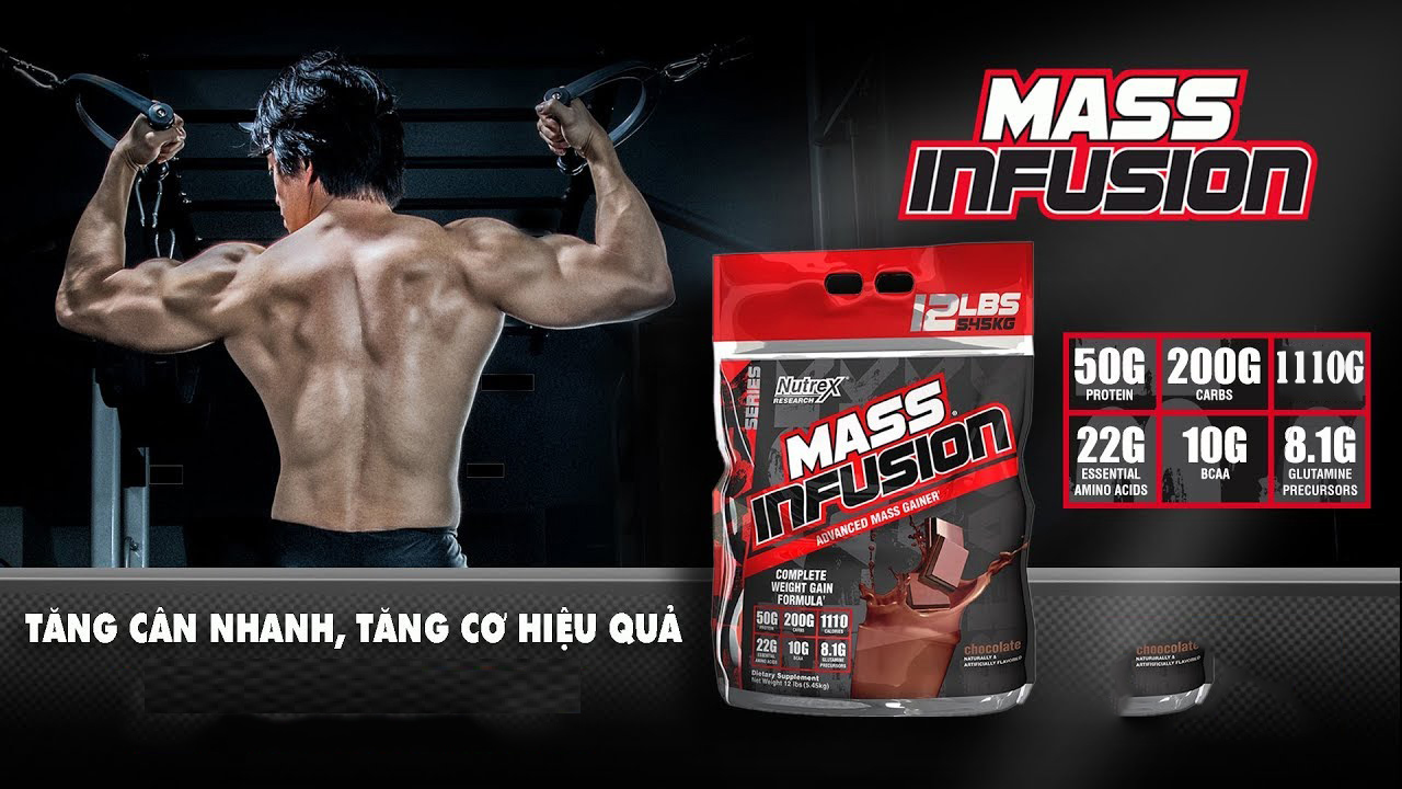 nutrex mass infusion, sữa tăng cân, tăng cơ nạc hiệu quả 7