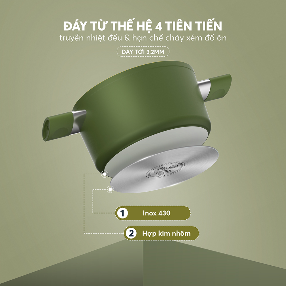 Nồi phủ sứ an toàn Elmich Olive EL-5523OV