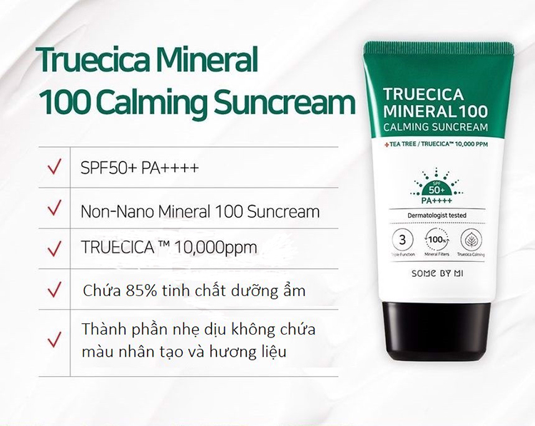 Kem Chống Nắng Some By Mi Trucica Mineral 100 Calming Suncream SPF50+/PA+++ 50ml