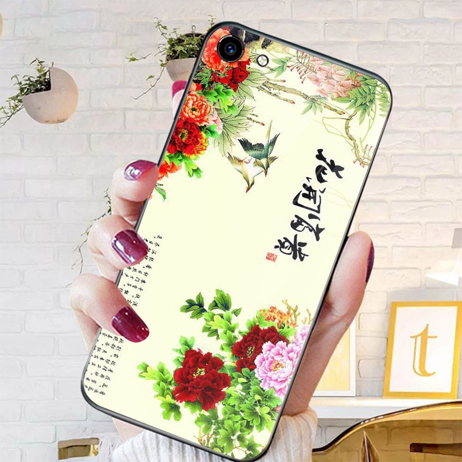 Ốp điện thoại kính cường lực cho máy Oppo A39/NEO9S - mẫu đơn MS MAUDON014