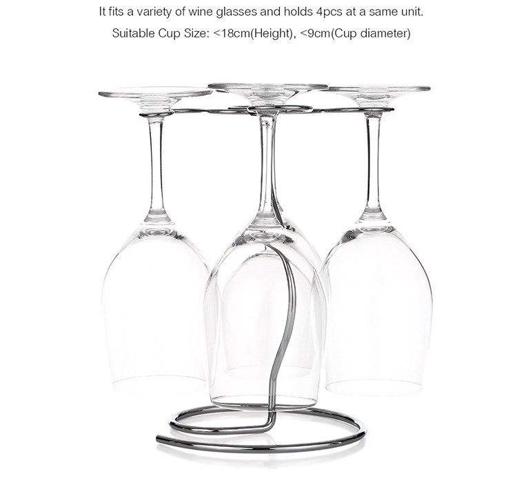 Red Wine Glass Drying Rack Glass Rack 4 Wine Glass Stemware Storage Display Rack Stand Free-standing Wine Glass Holder