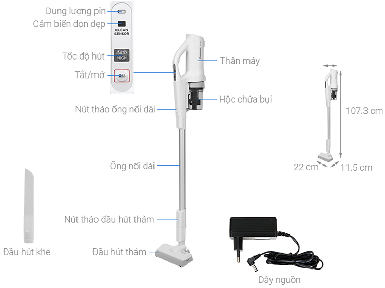 Máy hút bụi không dây Panasonic MC-SB30JW049 - Hàng chính hãng