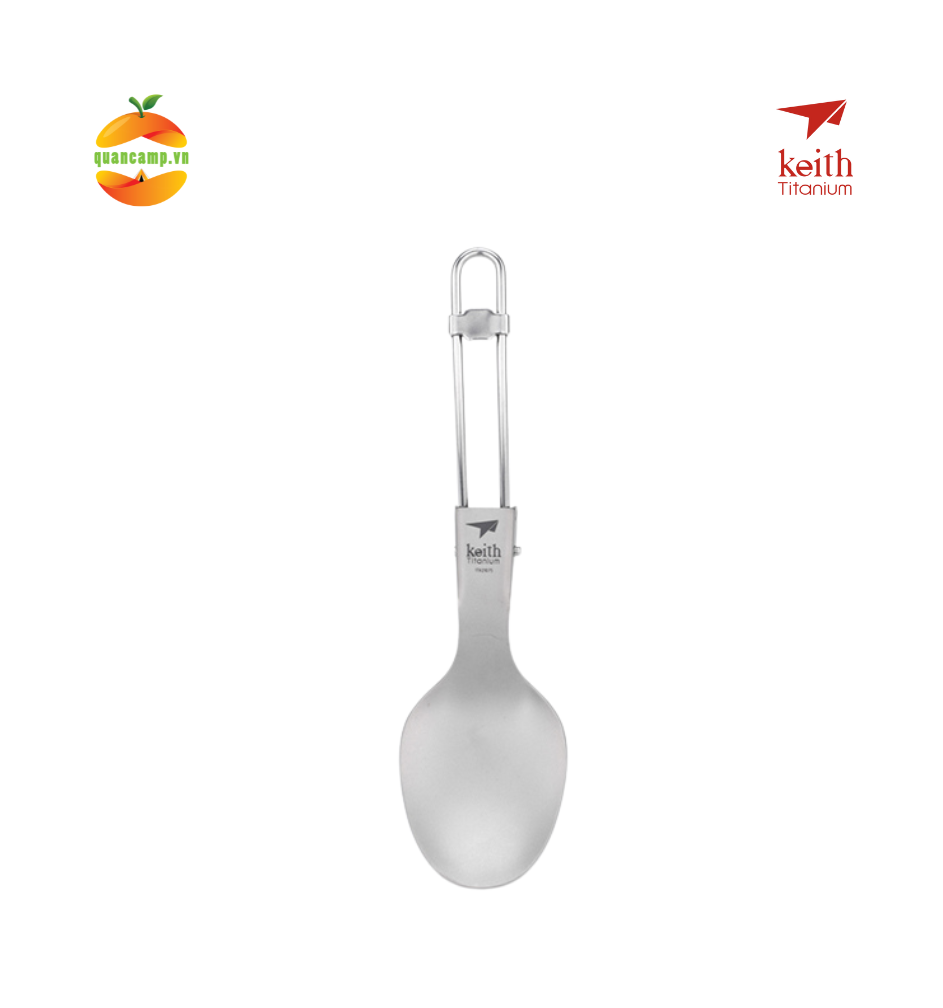 Muỗng soup titanium Keith Ti5308 gấp gọn size lớn